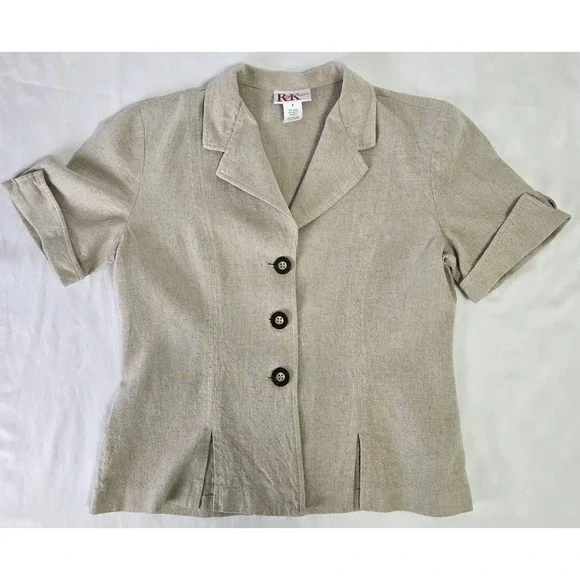 Vtg R&K Originals Women Sz 8 Shift Dress Maxi w/Linen Jacket Black Beige Floral - Picture 5 of 11